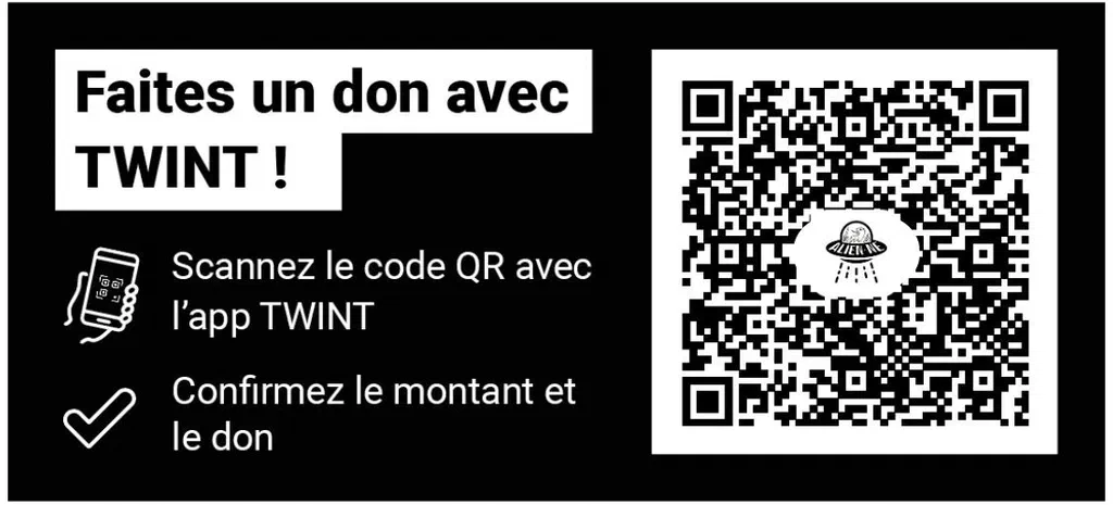 QR code Twint pour faire un don à l&rsquo;association ALIEN·NE.